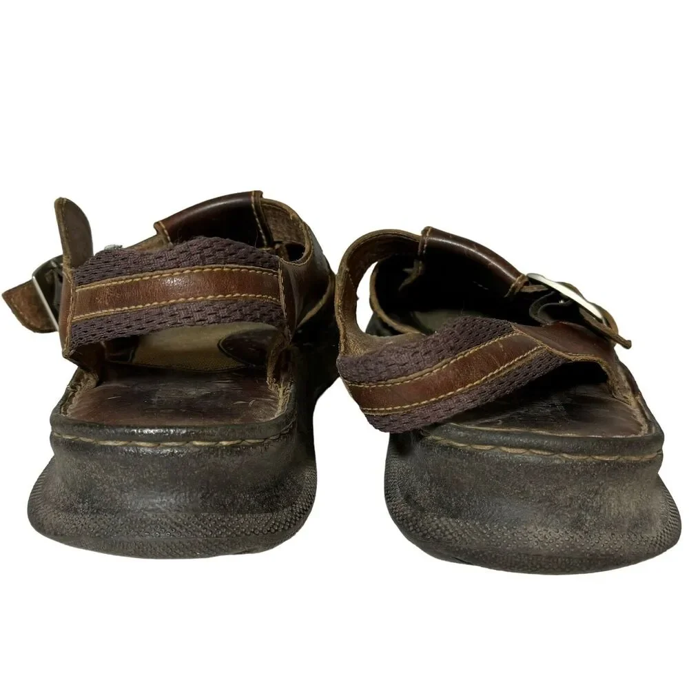 Born Handcrafted Footwear Brown Leather Fisherman Sandals Men's Chunky Buckle
